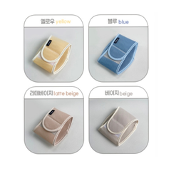 Bebepepe Male Reusable Diaper in yellow, blue, latte beige, and beige colors folded compactly with soft fabric texture