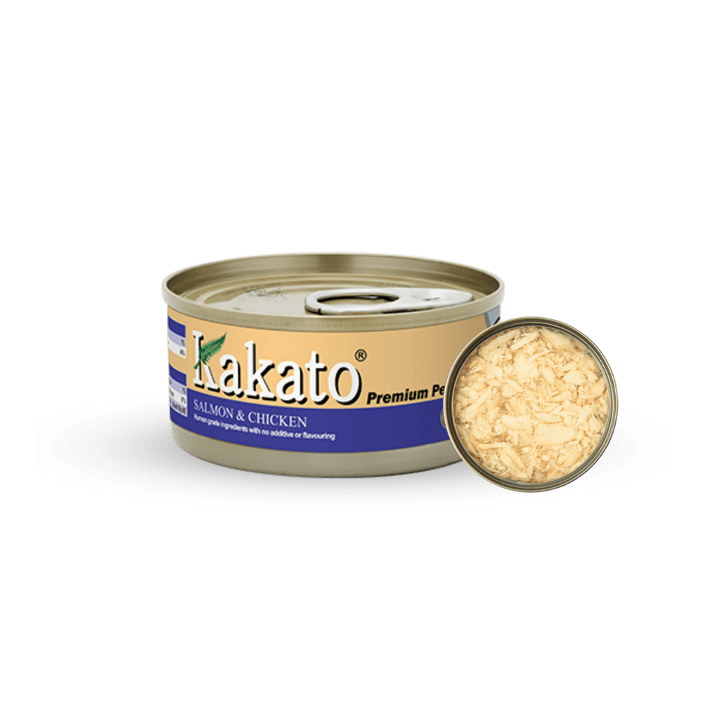 Kakato Salmon & Chicken | 70g / 170g x 48 tins - PET