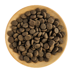 Kakato ONE Lamb dog dry food kibble in wooden bowl for all life stages