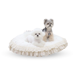 RITOGATO 牛奶櫻桃褶邊地毯 | 寵物牛奶車厘子褶邊墊子