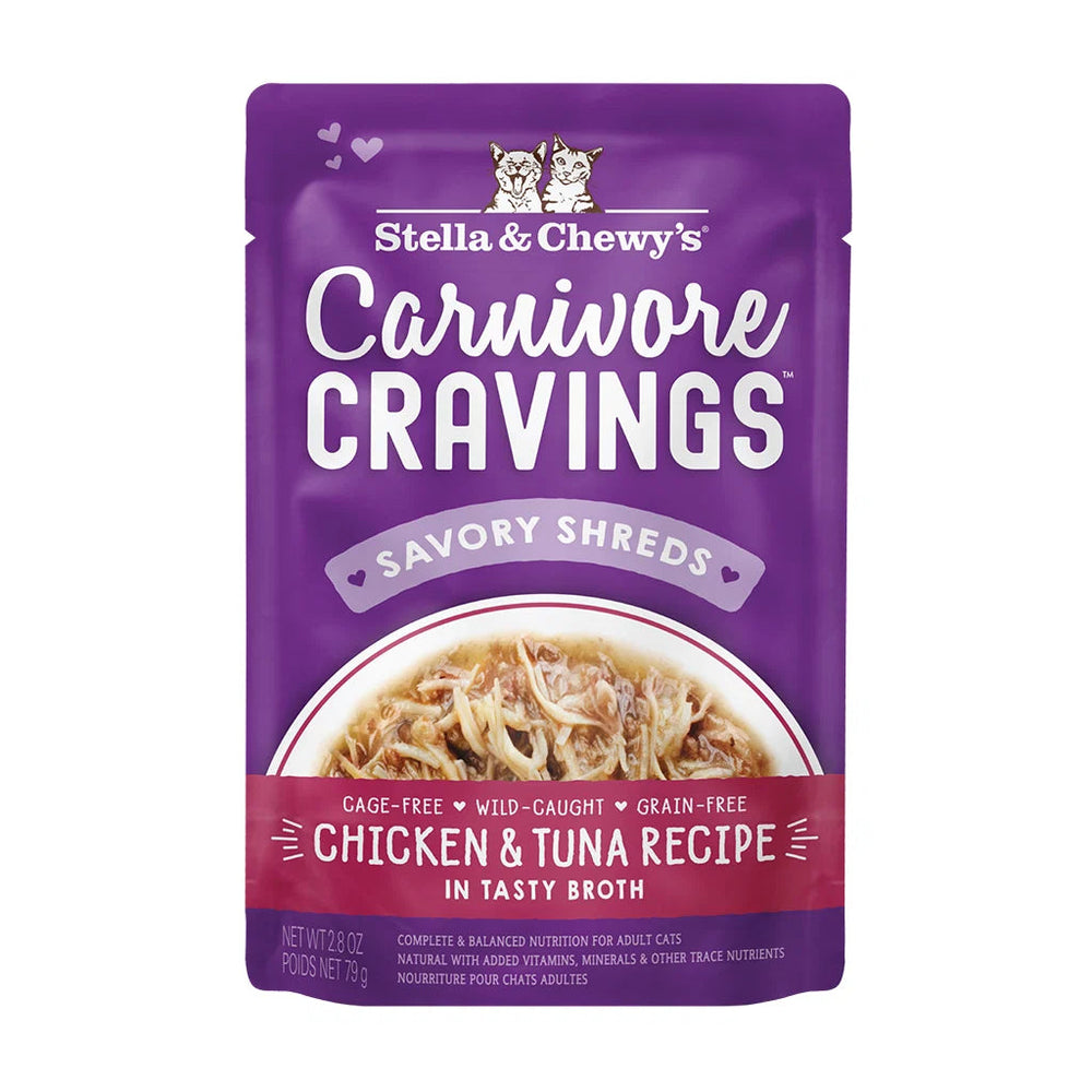 Stella & Chewy's Carnivore Cravings Cat Pouches - Adult Chicken + Tuna Recipe 放養雞+吞拿魚 肉絲配方 Stella & Chewy's