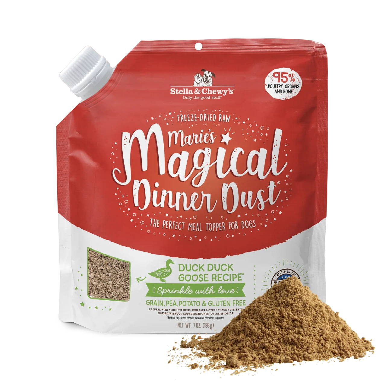 Stella & Chewy's Marie's Magical Dinner Dust (Dogs) - Cage-Free Duck Duck Goose Recipe 放養鴨鴨鵝配方 Stella & Chewy's