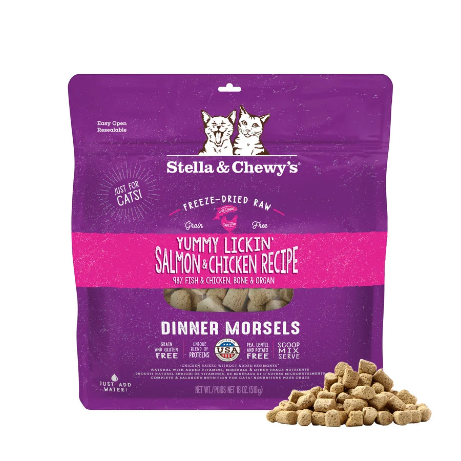 Stella & Chewy's Freeze-Dried Raw Cat Food - Yummy Lickin' Salmon & Chicken 舔舌之選 (三文魚及雞肉配方)配方) Stella & Chewy's