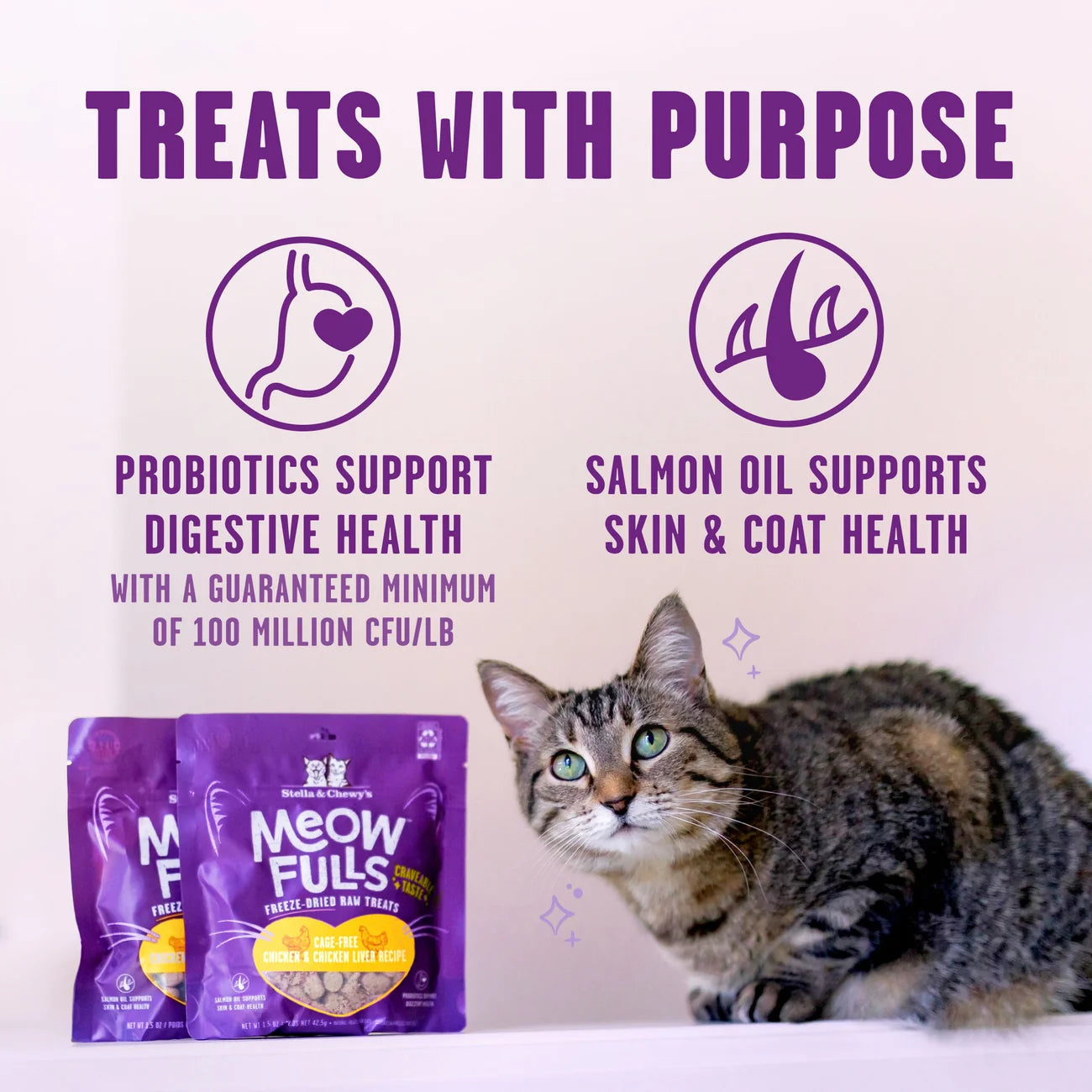 Stella & Chewy's Meowfulls Cat Treats - Chicken & Chicken Liver Recipe 喵呼! 雞肉+雞肝凍乾小食 Stella & Chewy's
