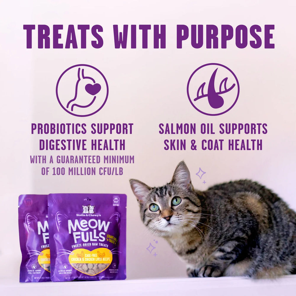 Stella & Chewy's Meowfulls Cat Treats - Chicken & Chicken Liver Recipe 喵呼! 雞肉+雞肝凍乾小食 Stella & Chewy's