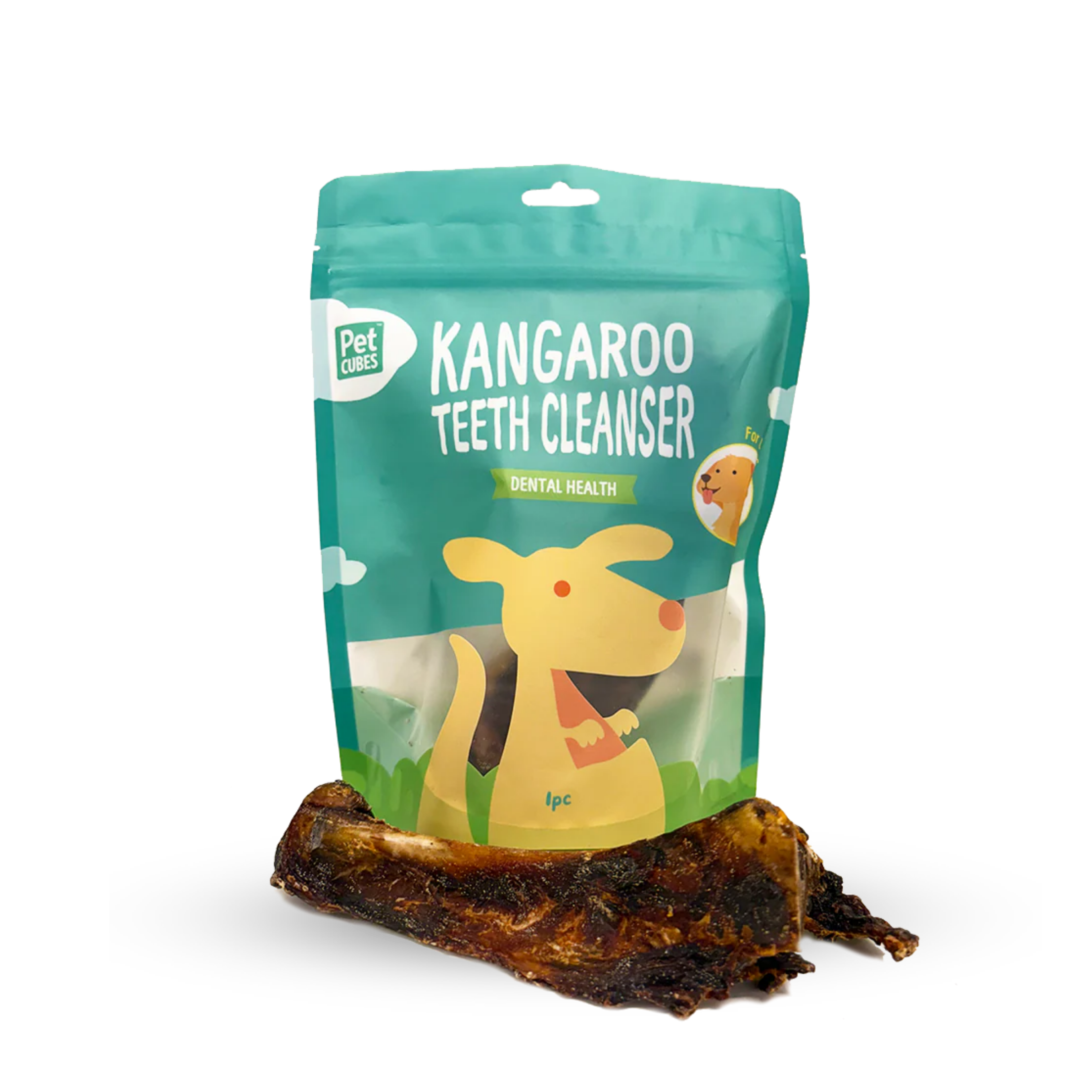 Pet Cubes Kangaroo Teeth Cleanser - Treat For Dog | 袋鼠肉潔齒骨 (1 條) pet cubes