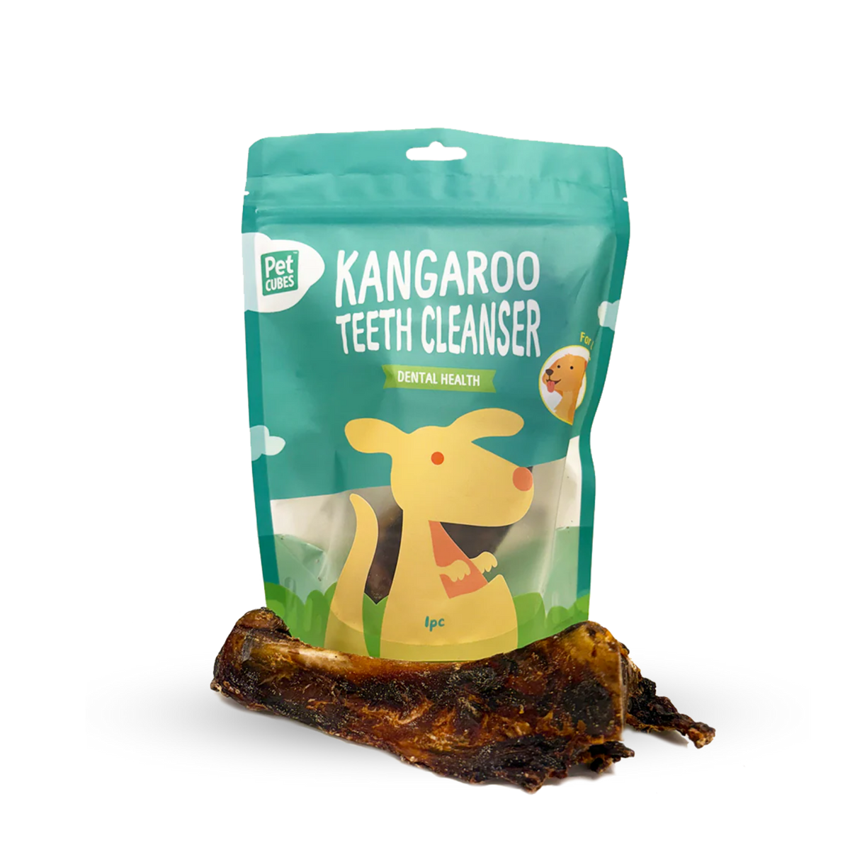 Pet Cubes Kangaroo Teeth Cleanser - Treat For Dog | 袋鼠肉潔齒骨 (1 條) pet cubes