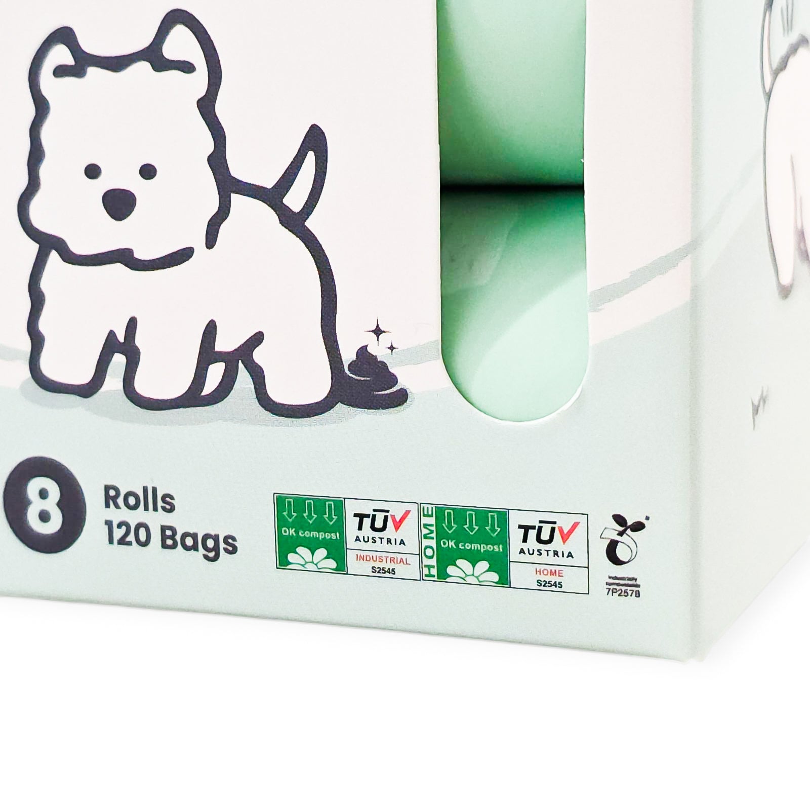Pet HK Poo Bags - Certified Compostable (120 Bags, 8 Rolls) Poop Bags