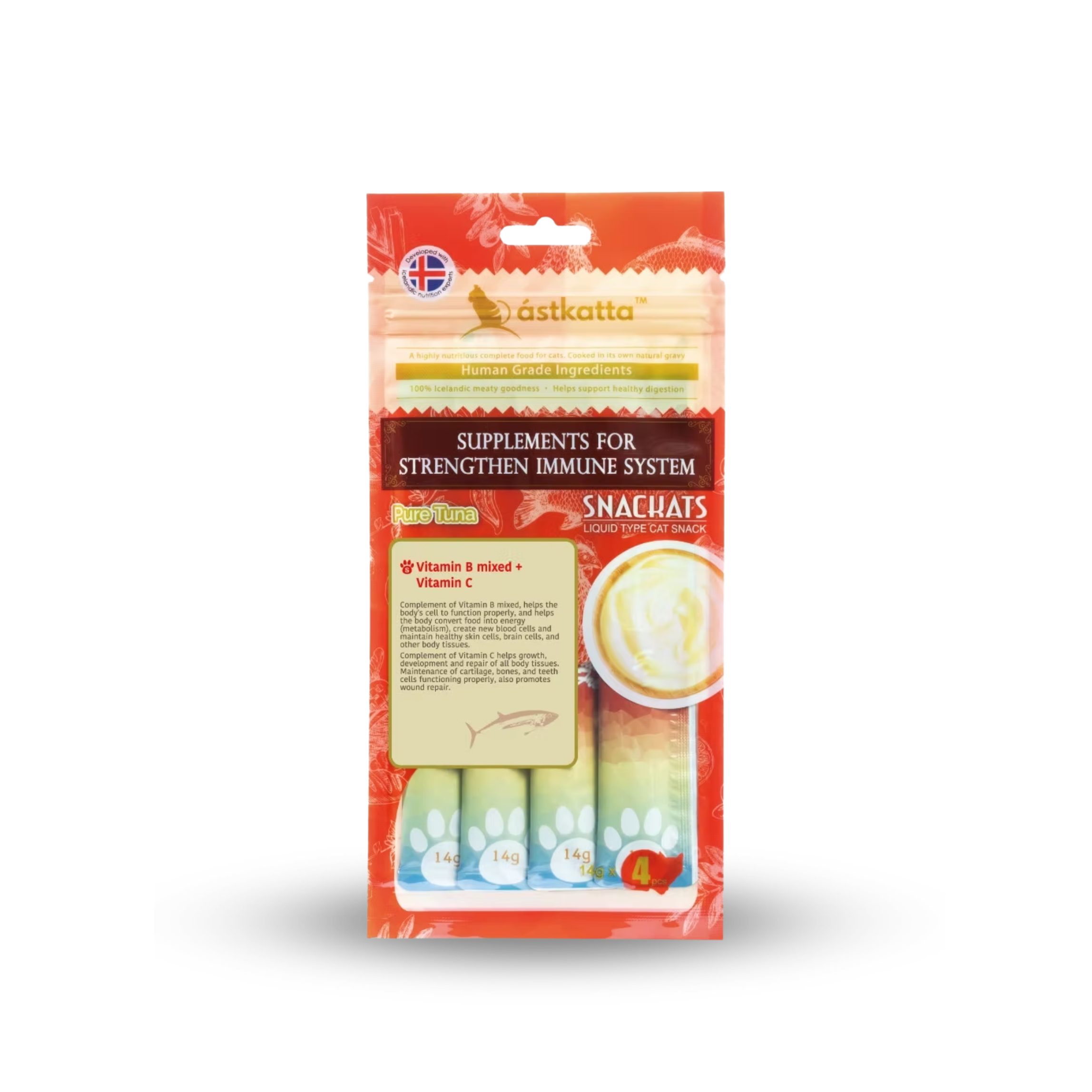 astkatta Pure Tuna Snackats 14g x 4 | 純吞拿魚 ástkatta