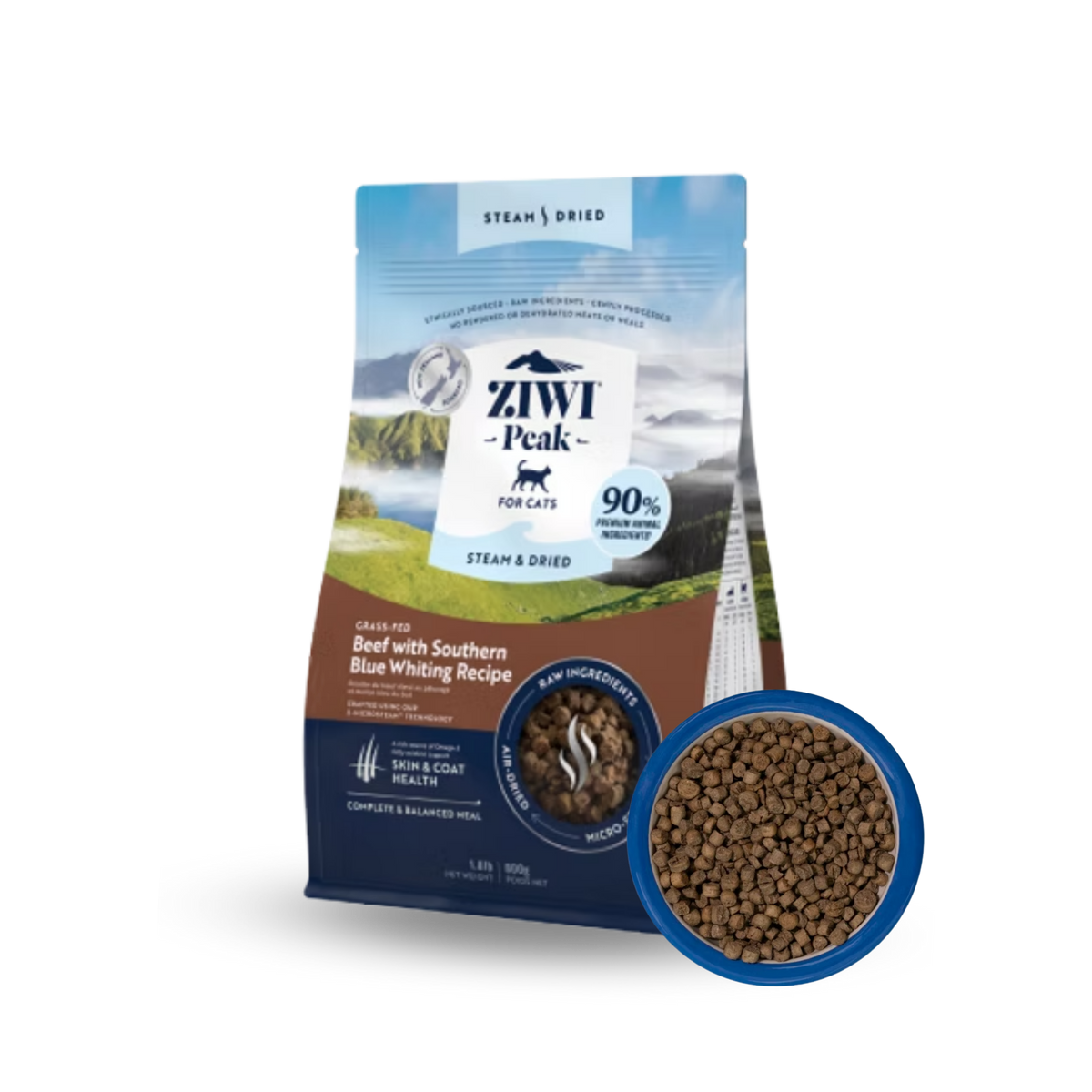 ZIWI Beef with Southern Blue Whiting Recipe |  柔蒸溫乾貓糧- 草飼牛肉配南藍鱈