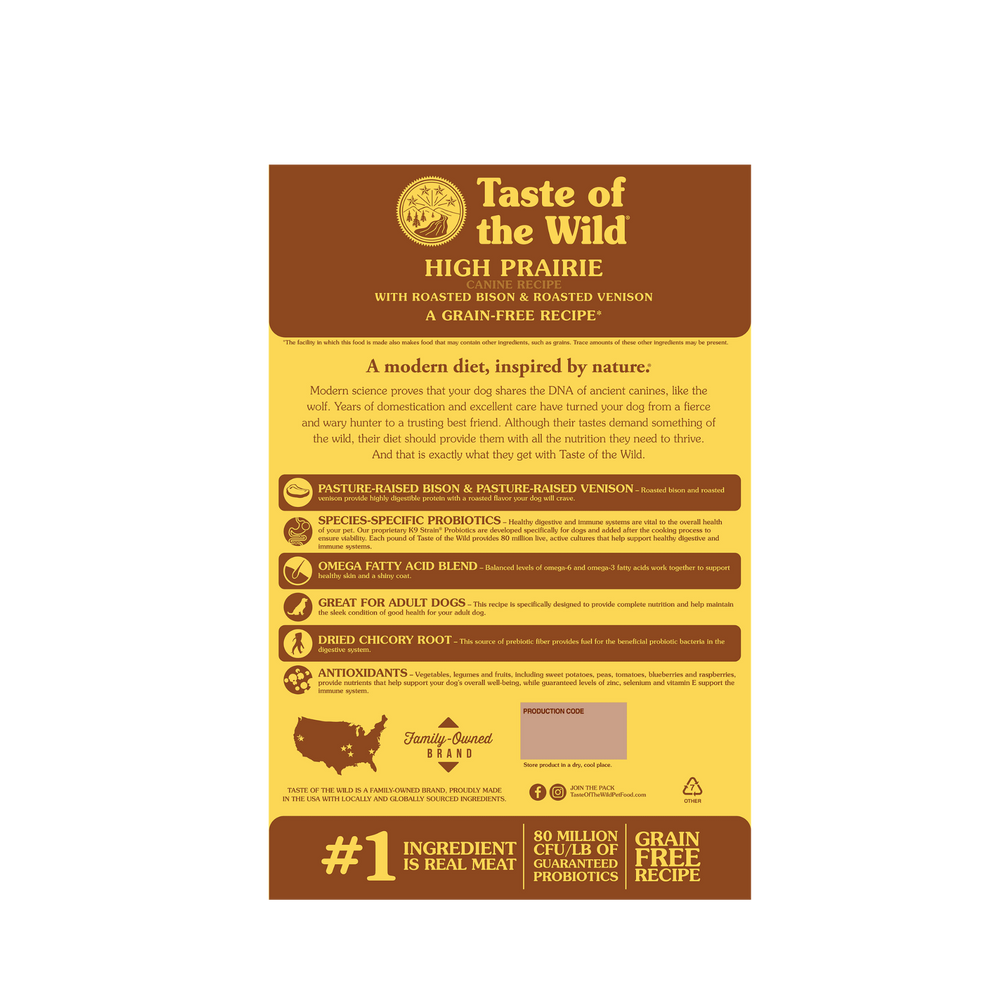 Diamond Taste Of Wild High prairie Canine Recipe with Roasted Bison & Roasted Venison Dog Dry Food PET