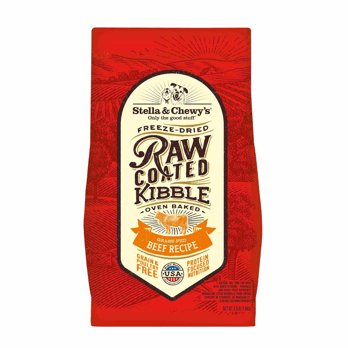 Stella & Chewy's Canine; Grass-Fed Beef Raw Coated Baked Kibble 凍乾生肉外層低溫烘焙狗糧 草飼牛配方 Stella & Chewy's