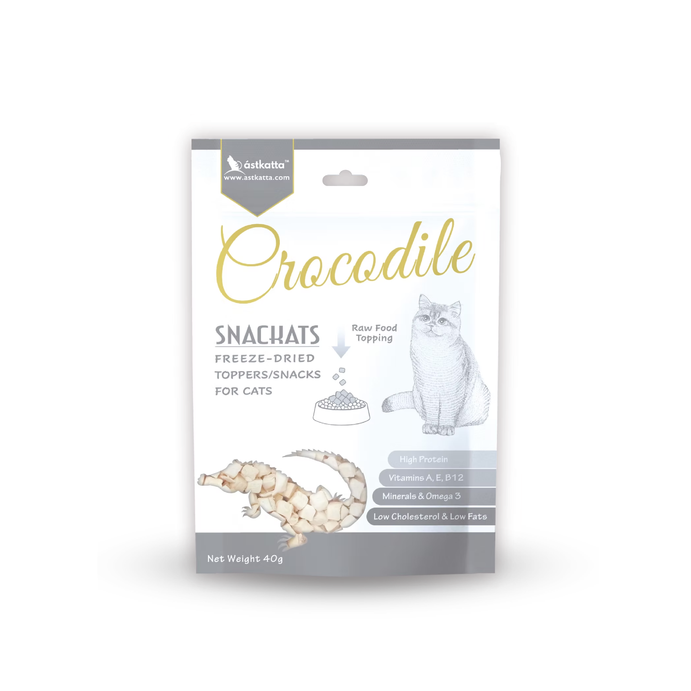 astkatta Freeze-Dried Treats - Crocodile + Trachea Health | 凍乾零食 - 鱷魚 + 氣管保健 ástkatta