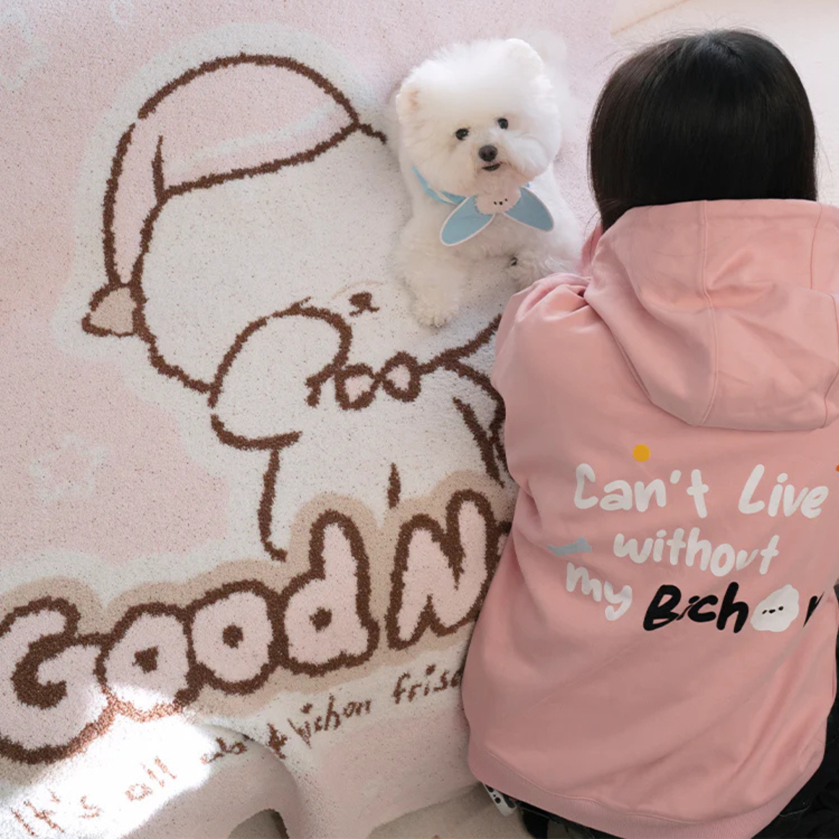 Bichon Frise Cotties Cozy Throw Blanket