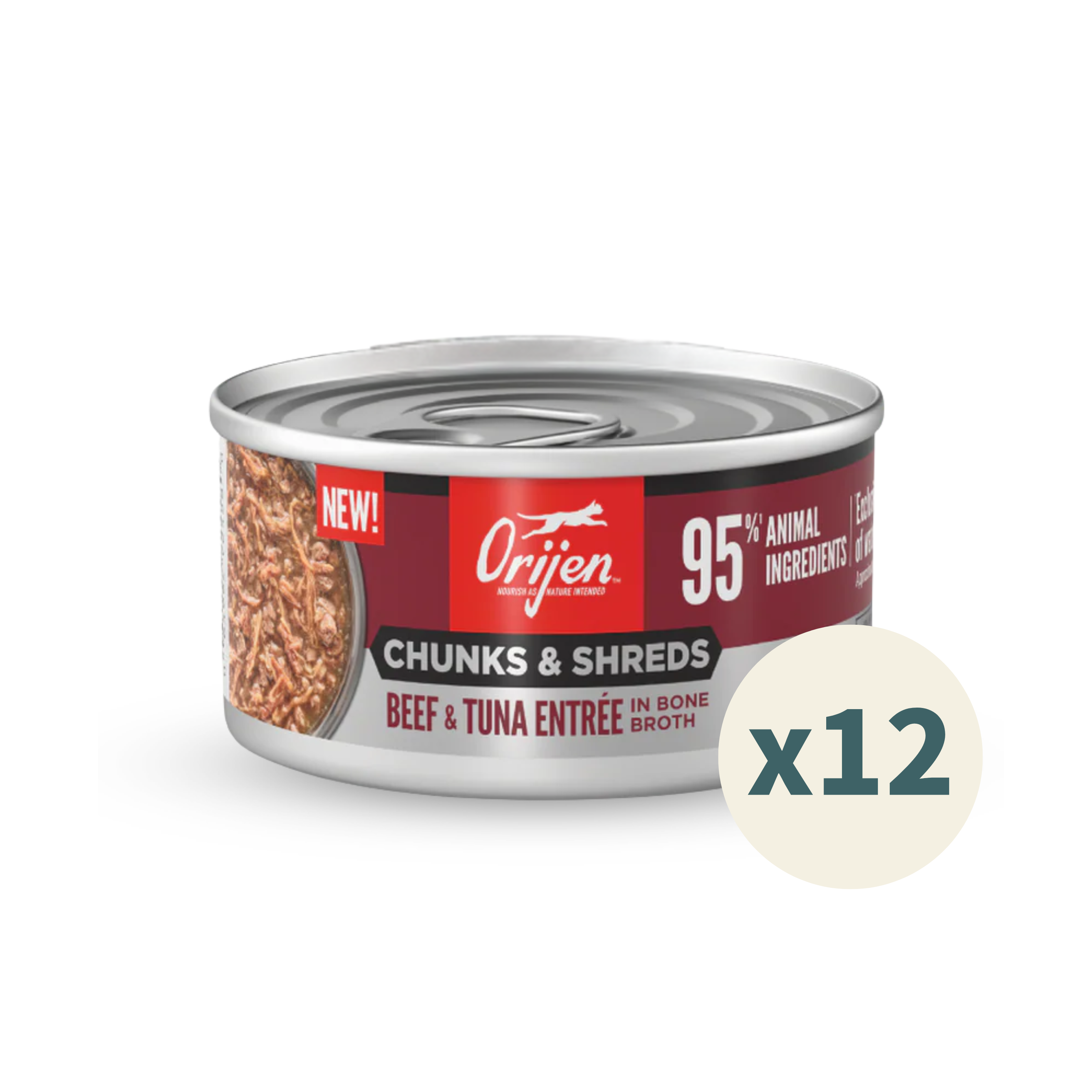 ORIJEN Chunks & Shreds Cat Wet Food - Beef & Tuna