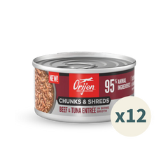 ORIJEN Chunks & Shreds Cat Wet Food - Beef & Tuna