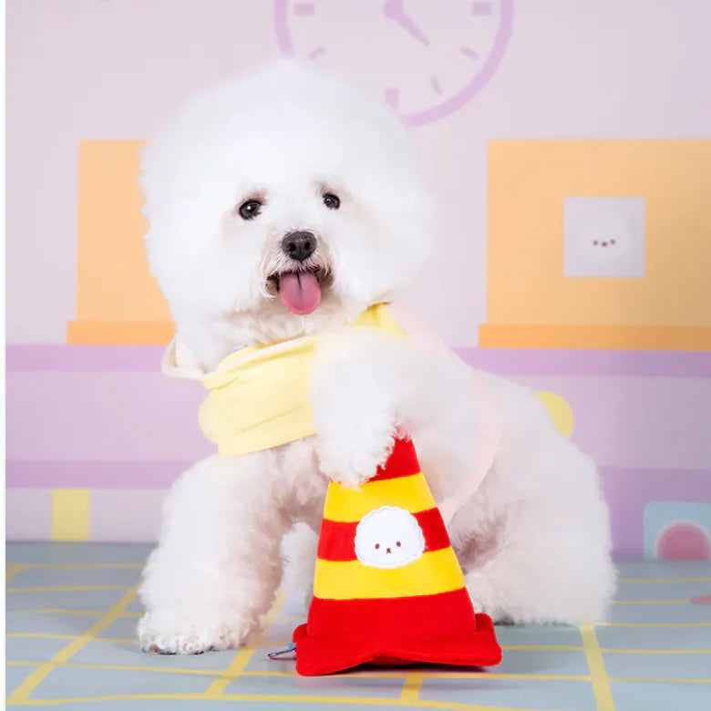 Bichon Frise Cotties Traffic Cone Squeaky Toy