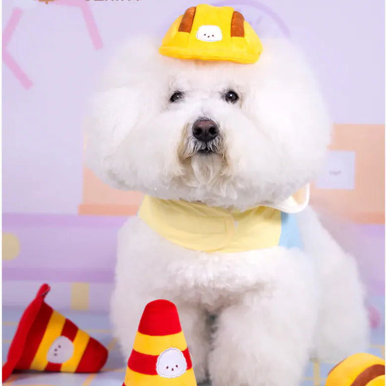 Bichon Frise Cotties Traffic Cone Squeaky Toy
