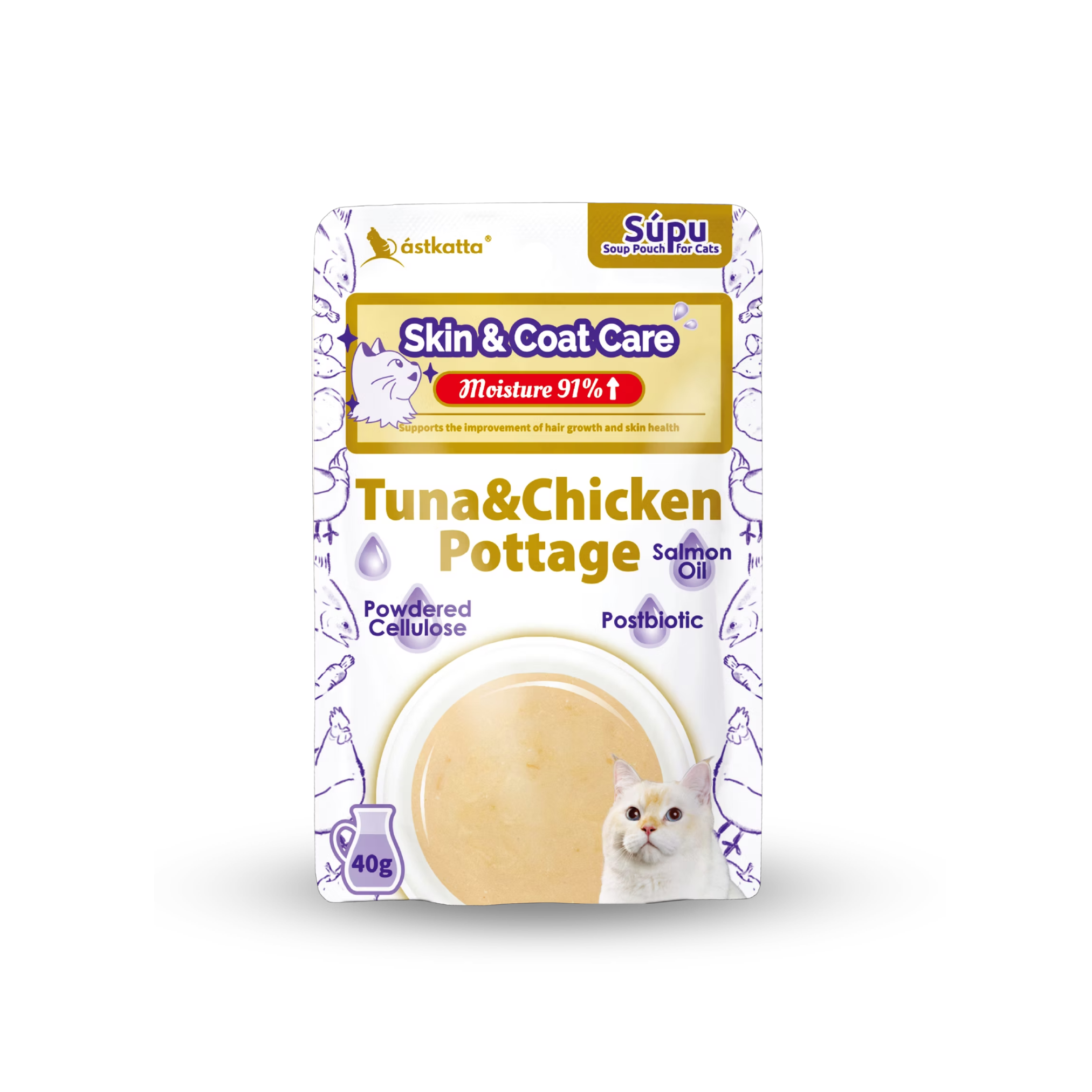 astkatta Skin & Coat Care Tuna & Chicken Pottage 40g x 1 / 6 / 12 / 24packs