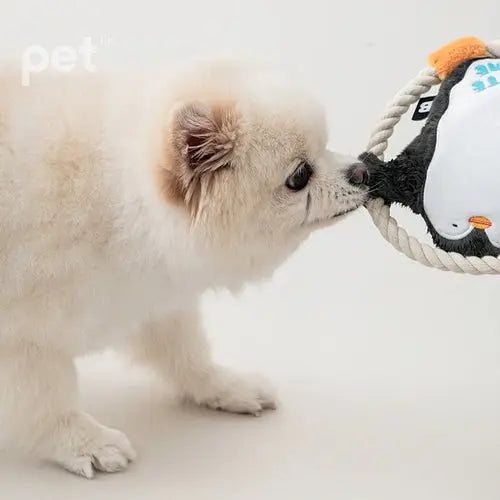 BITE ME Hug Me Rope Tug Toy - Penguin Bite Me