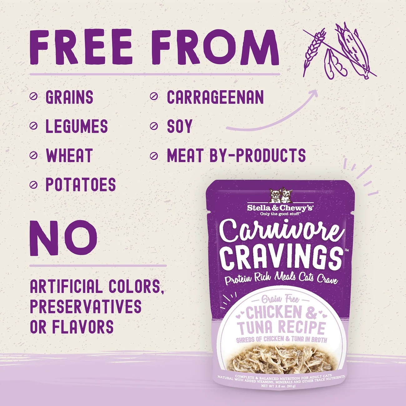 Stella & Chewy's Carnivore Cravings Cat Pouches - Adult Chicken + Tuna Recipe 放養雞+吞拿魚 肉絲配方 Stella & Chewy's