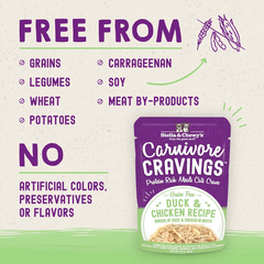 Stella & Chewy's Carnivore Cravings Cat Pouches - Chicken & Duck Recipe 放養鴨+雞 肉絲配方 Stella & Chewy's