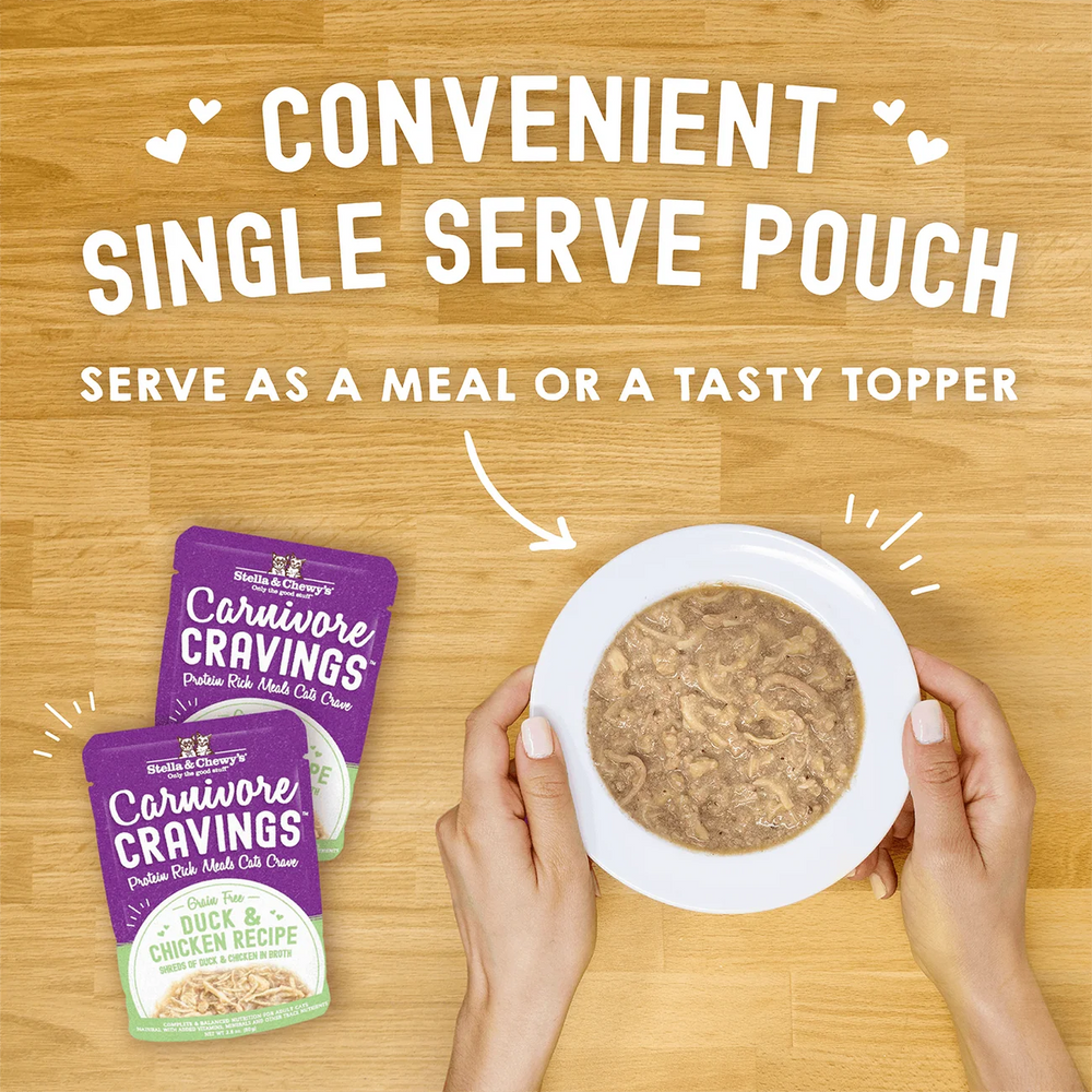 Stella & Chewy's Carnivore Cravings Cat Pouches - Chicken & Duck Recipe 放養鴨+雞 肉絲配方 Stella & Chewy's