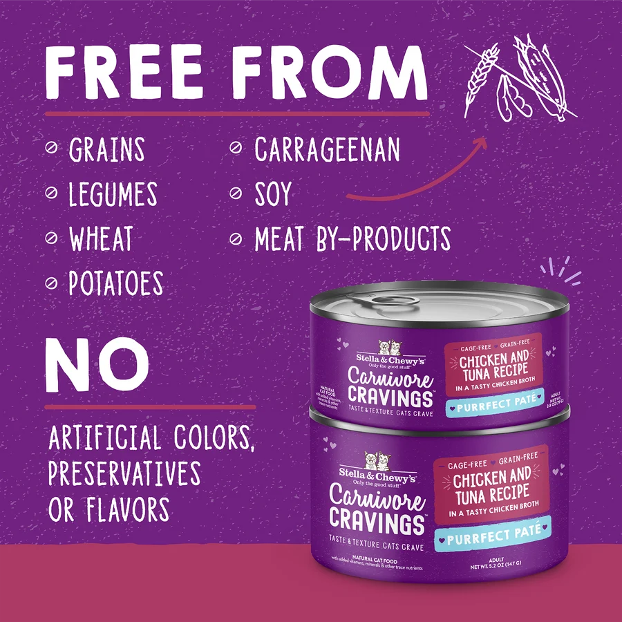 Stella & Chewy's Carnivore Cravings Cat Cans - Adult Chicken & Tuna Recipe 成貓 雞+吞拿魚 Stella & Chewy's