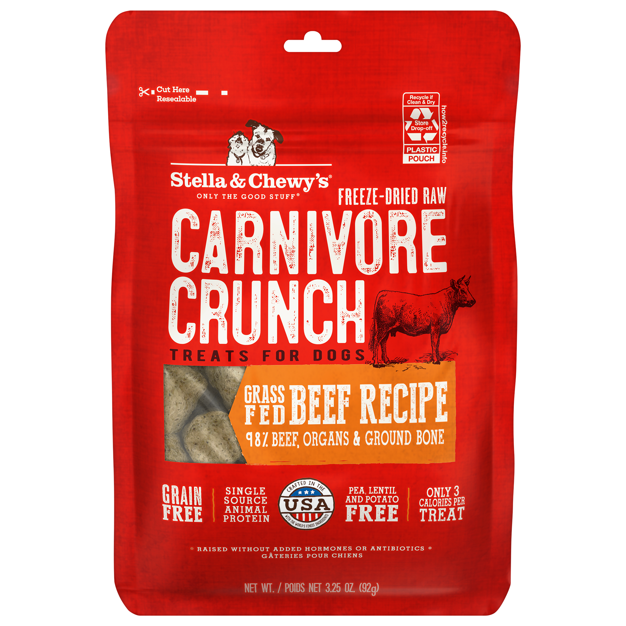 Stella & Chewy's Carnivore Crunch - Freeze Dried Grass Fed Beef Dog Treats Stella & Chewy's