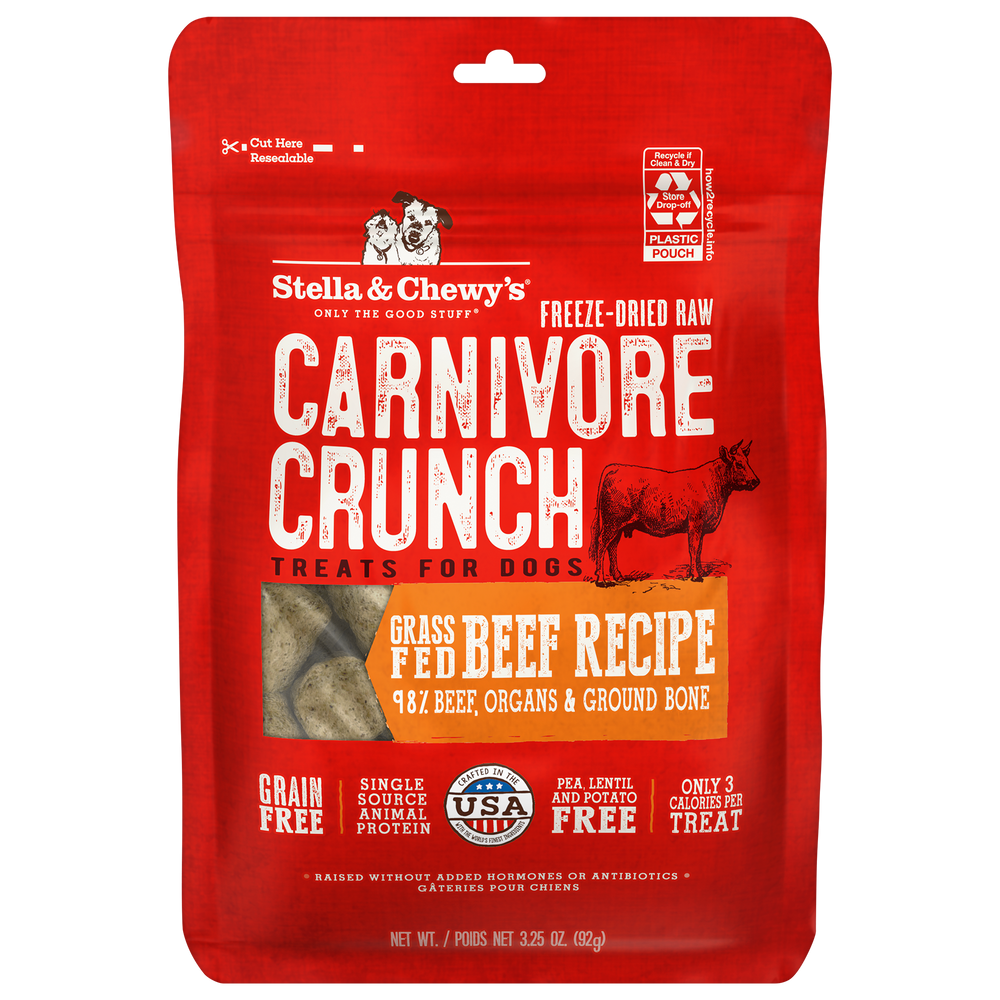 Stella & Chewy's Carnivore Crunch - Freeze Dried Grass Fed Beef Dog Treats Stella & Chewy's