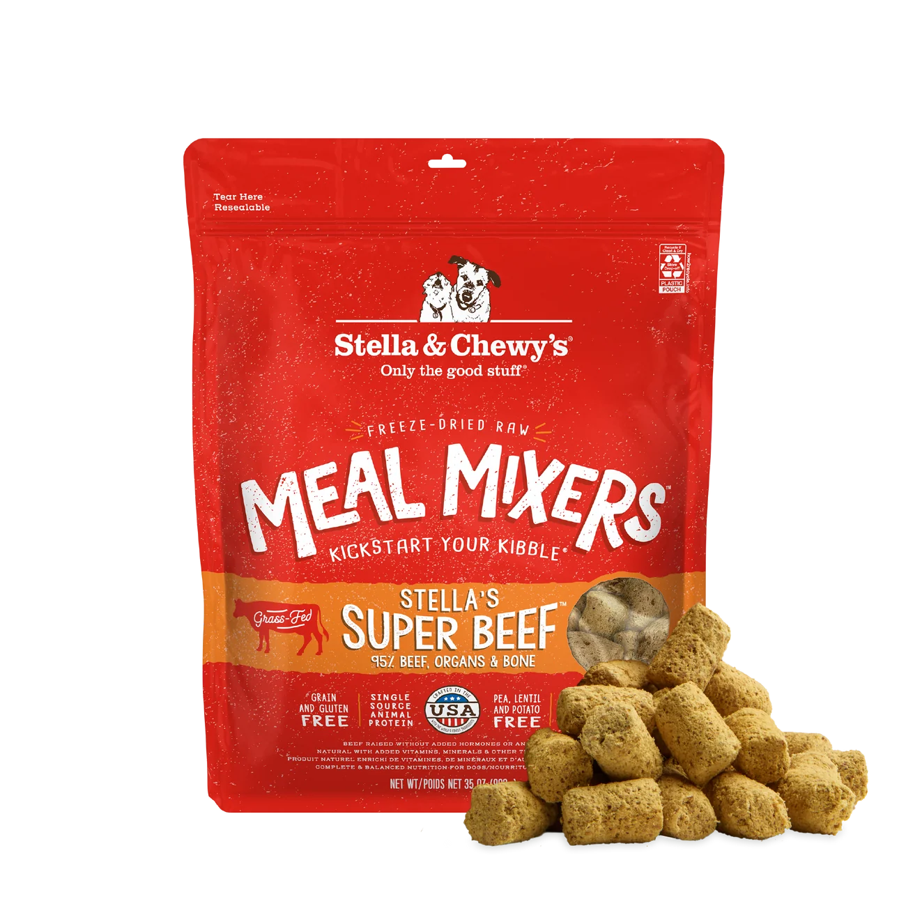 Stella & Chewy's Freeze-Dried Raw Dog Food Mixers & Toppers - Stella's Super Beef Meal Mixers 牛魔王 (牛肉配方) Stella & Chewy's