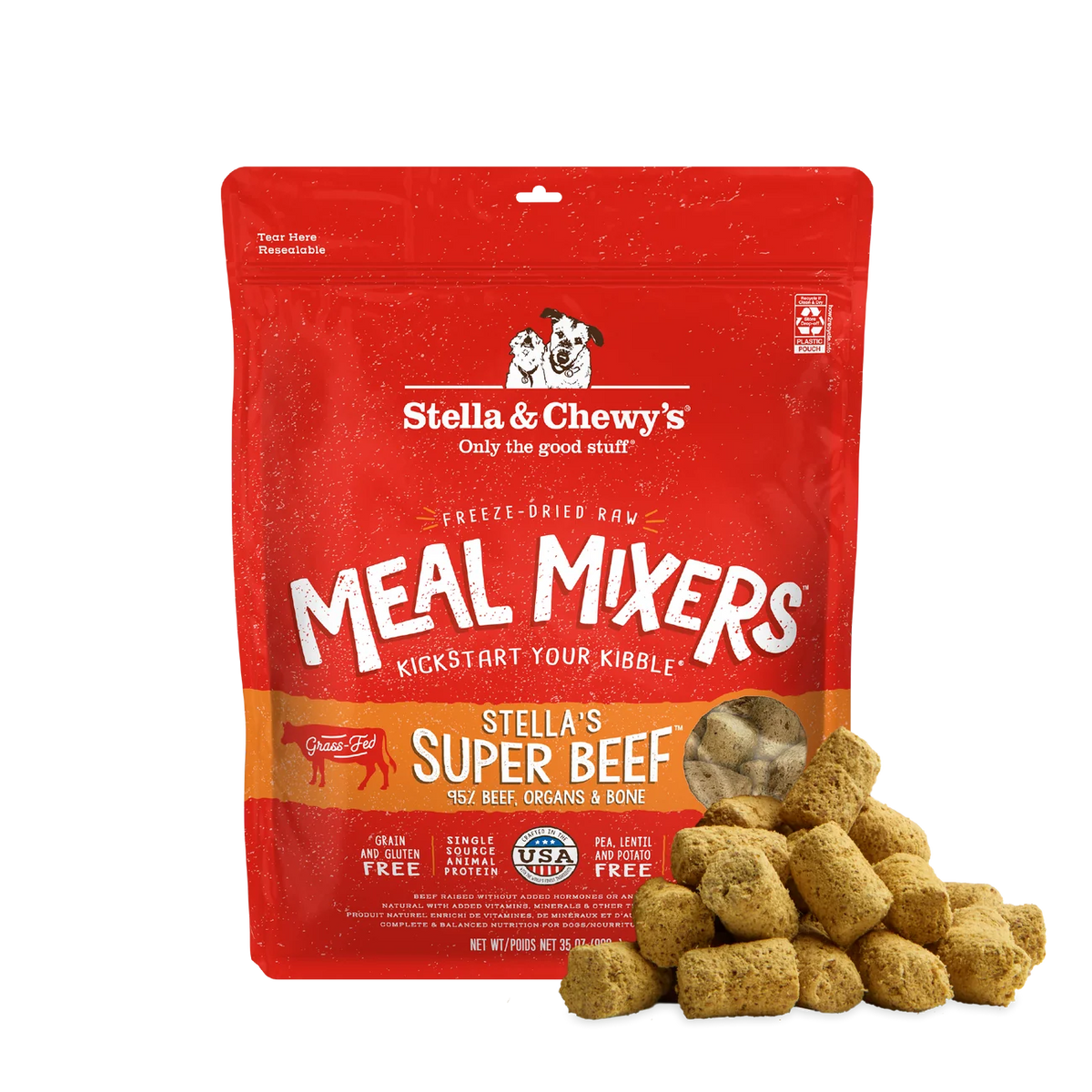 Stella & Chewy's Freeze-Dried Raw Dog Food Mixers & Toppers - Stella's Super Beef Meal Mixers 牛魔王 (牛肉配方) Stella & Chewy's