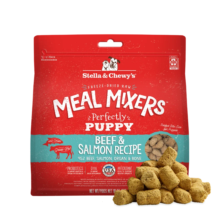 Stella & Chewy's Freeze-Dried Raw Dog Food Mixers & Toppers - Perfectly Puppy Beef & Salmon Meal Mixers 幼犬系列 - 牛肉及三文魚配方 Stella & Chewy's
