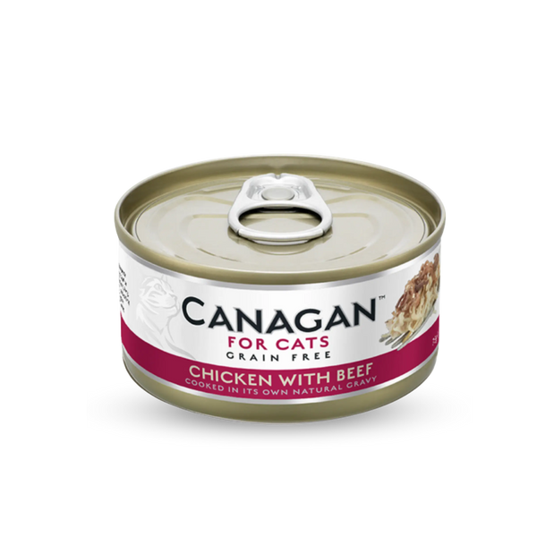 Grain Free Canned Cat Food - Chicken with Beef 無穀物雞肉伴牛肉配方75g (6罐) Canagan