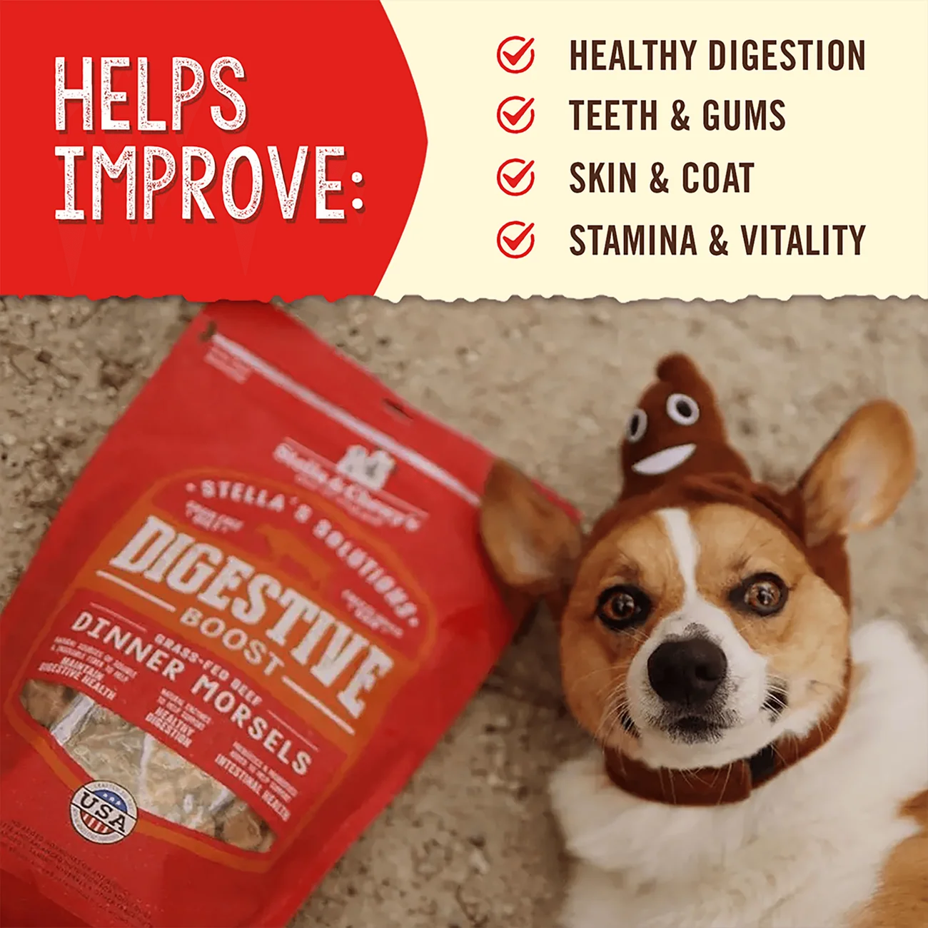 Stella & Chewy's Stella's Solutions for Dogs - Digestive Support Grass-Fed Beef 有助消化系統 - 草飼牛配方 Stella & Chewy's