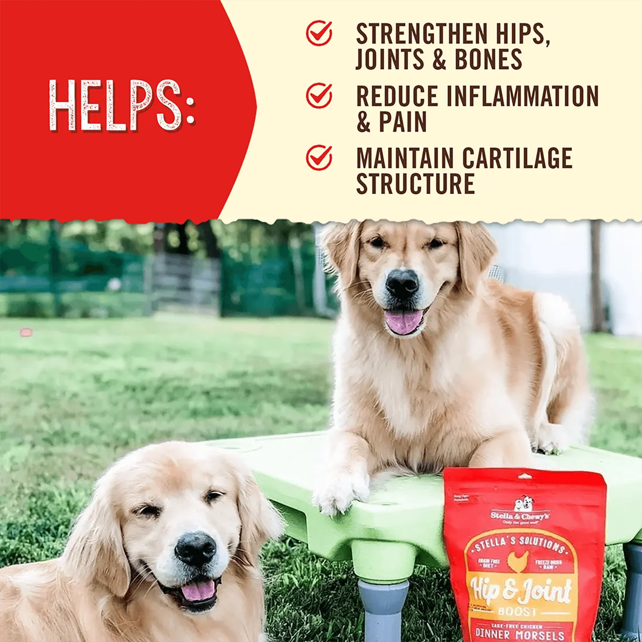 Stella & Chewy's Stella's Solutions for Dogs - Hip & Joint Support Cage-Free Chicken 有助關節健康 - 放養雞配方 Stella & Chewy's