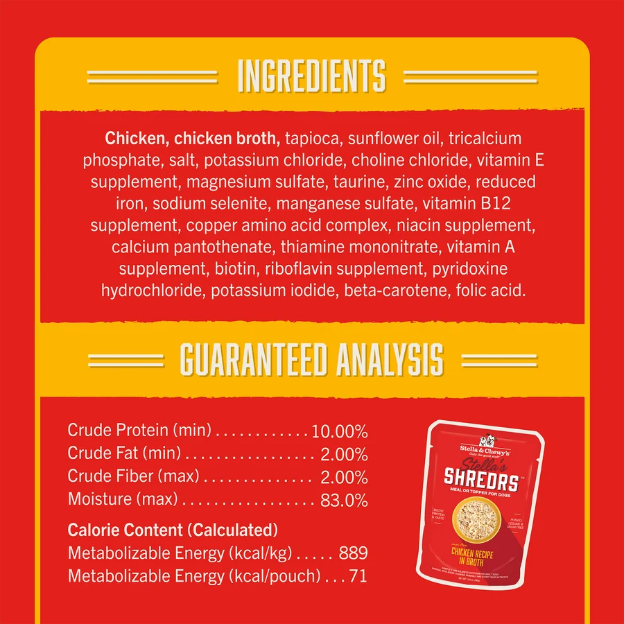 Stella & Chewy's Stella's Shredrs - Chicken Recipe in Broth 放養雞配方 Stella & Chewy's