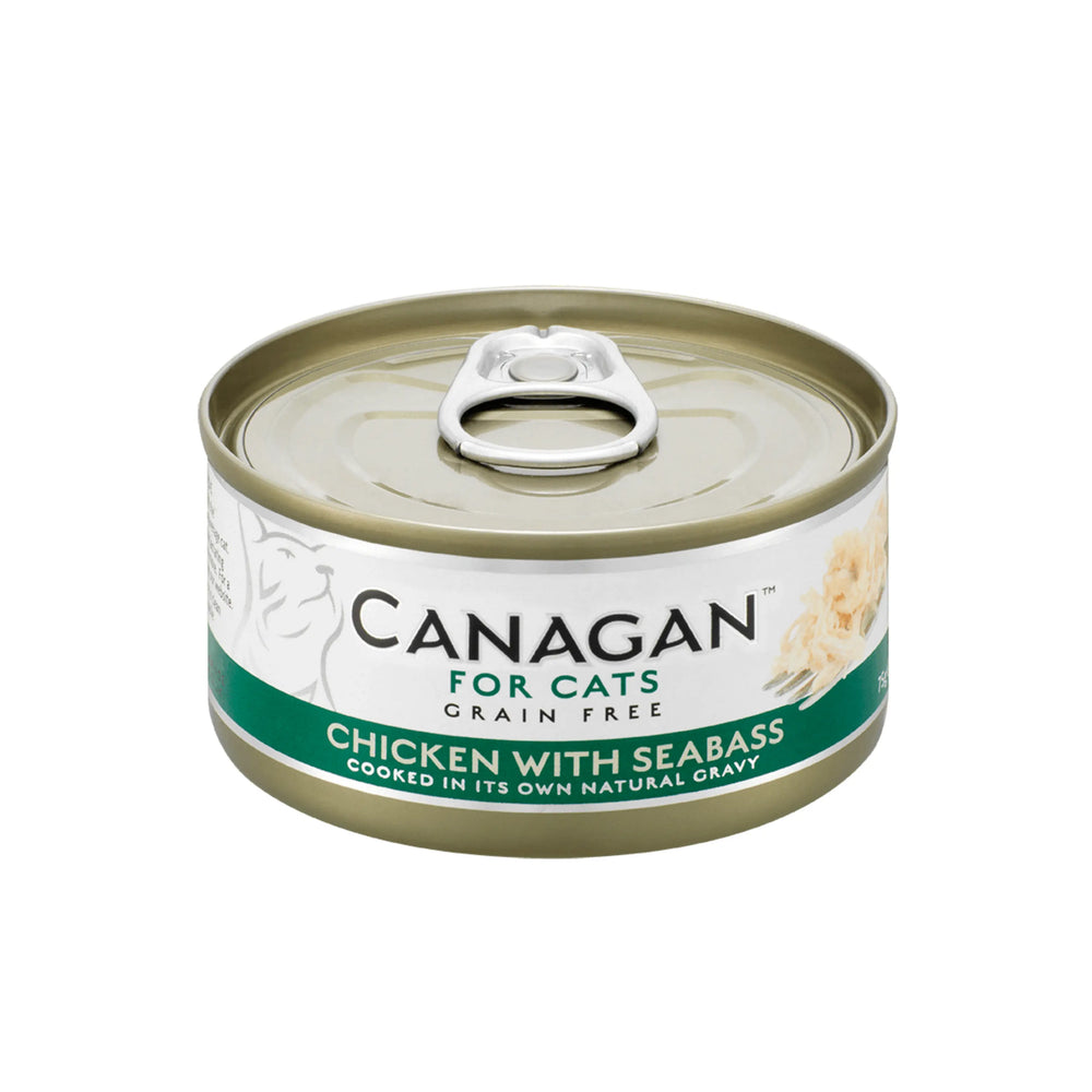 Grain Free Canned Cat Food - Chicken with Seabass 無穀物雞肉伴鱸魚配方 75g (6罐) Canagan