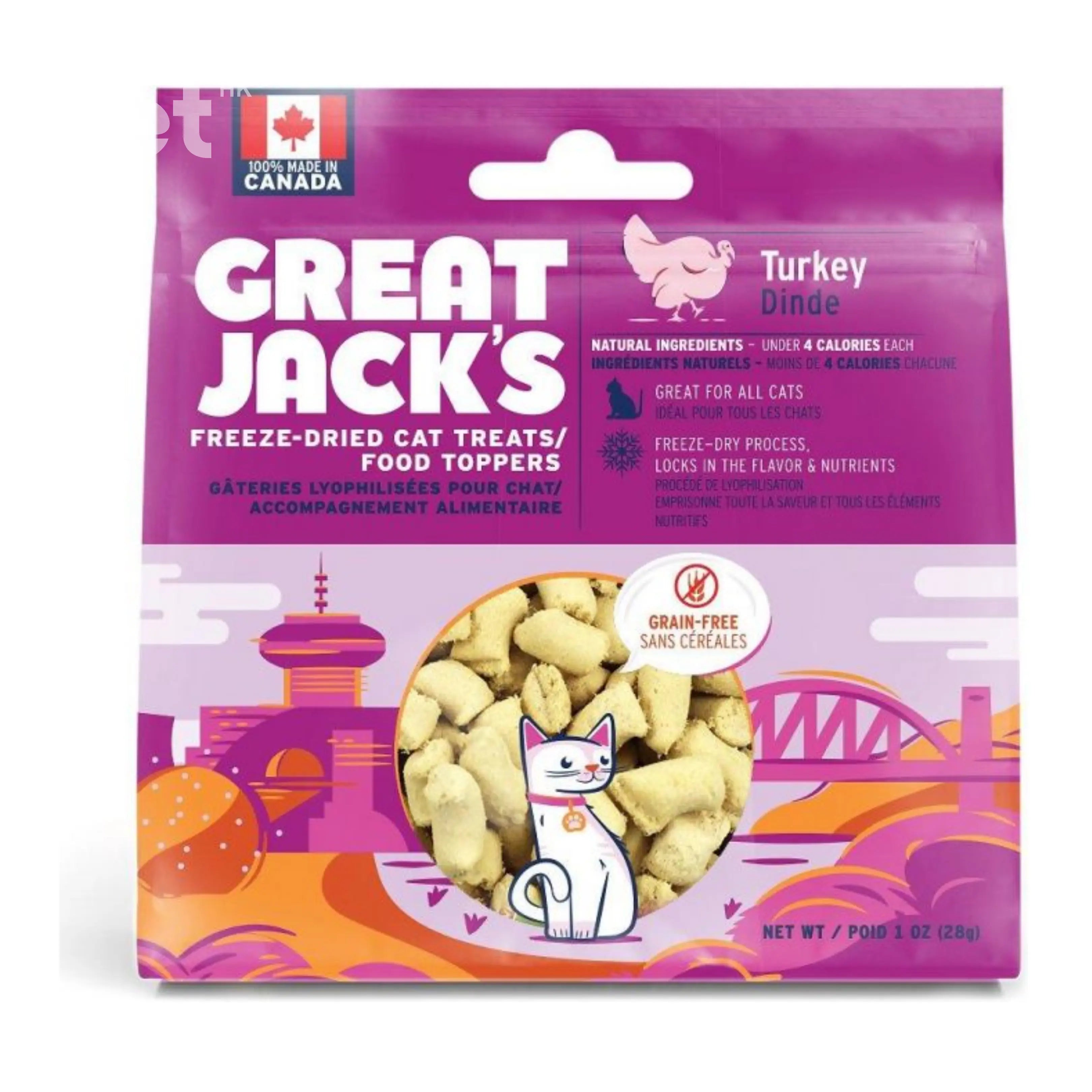 Great Jack's Cat Treats貓貓零食- FREEZE-DRIED TURKEY CAT TREATS冷凍脫水火雞肉小食 Great Jack's