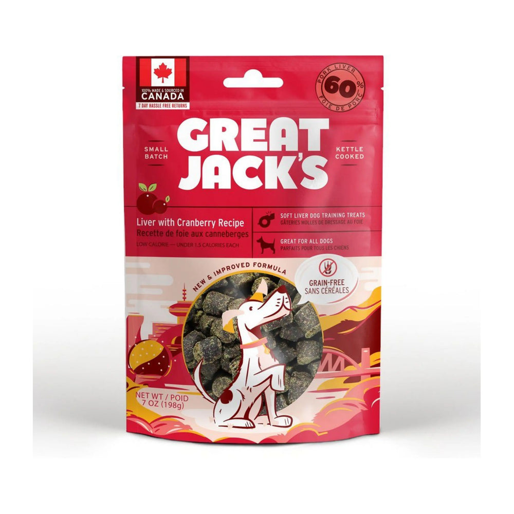 Great Jack's Dog Treats狗狗零食- Grain Free Liver & Cranberry Recipe無穀物蔓越莓拌豬肉粒 Great Jack's