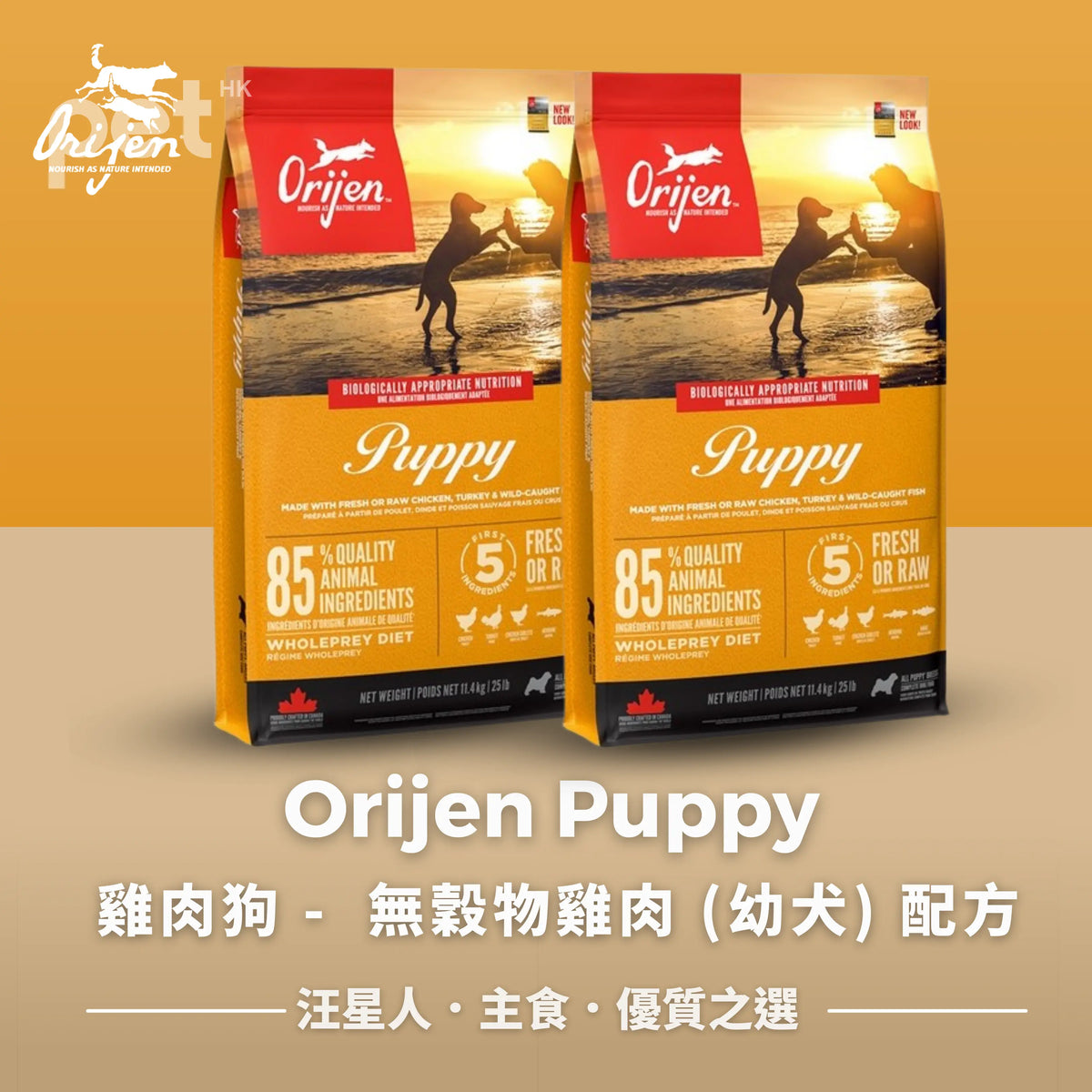 ORIJEN PUPPY DRY DOG FOOD 無穀物雞肉 (幼犬) 配方 Orijen